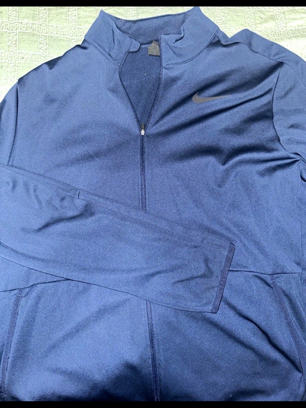 New Nike Men's Deep Blue Half-Zip Performance Jacket Medium